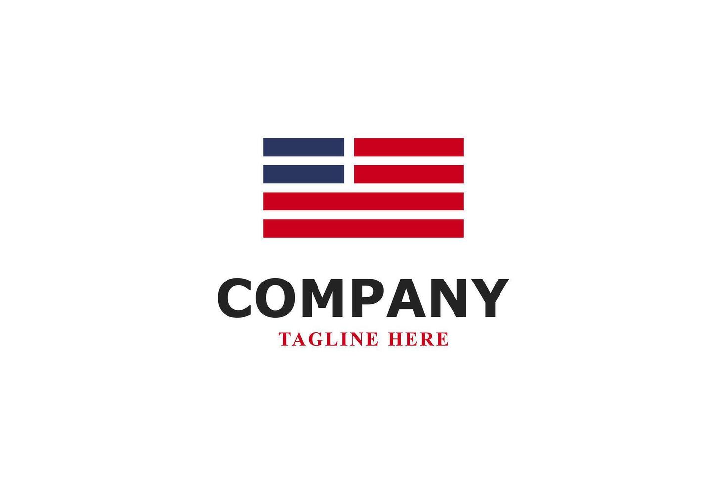 american flag stripes minimal logo vector