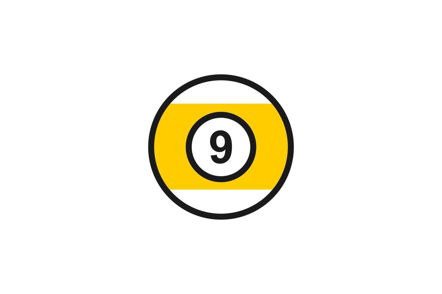 number nine billiard ball icon vector