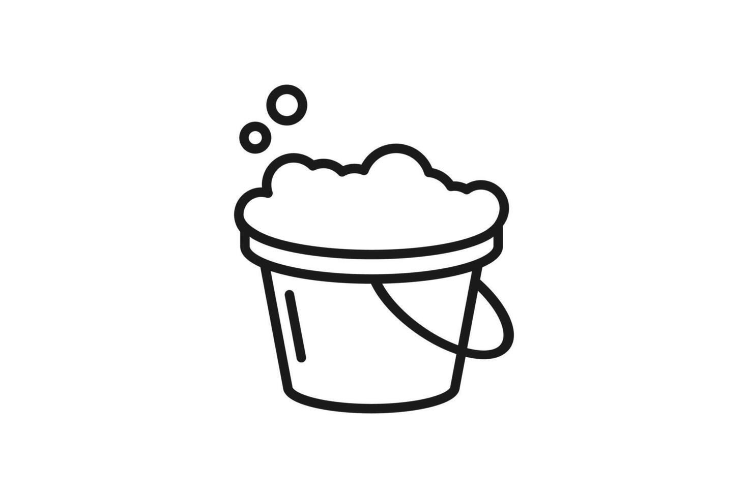 bucket of foamy water for mopping vector