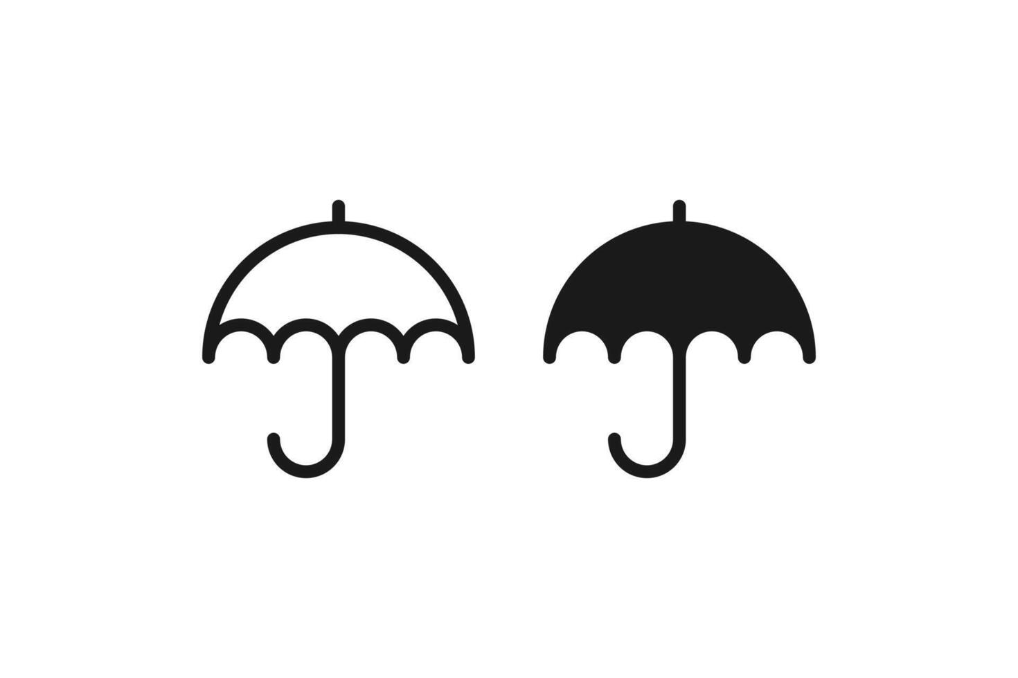 umbrella rain icon and outline vector