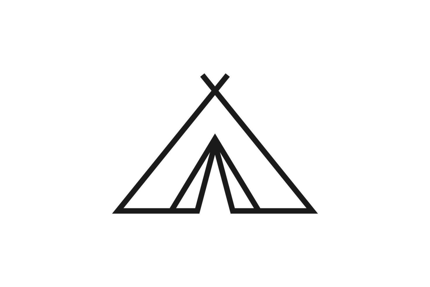 camp icon line design vector