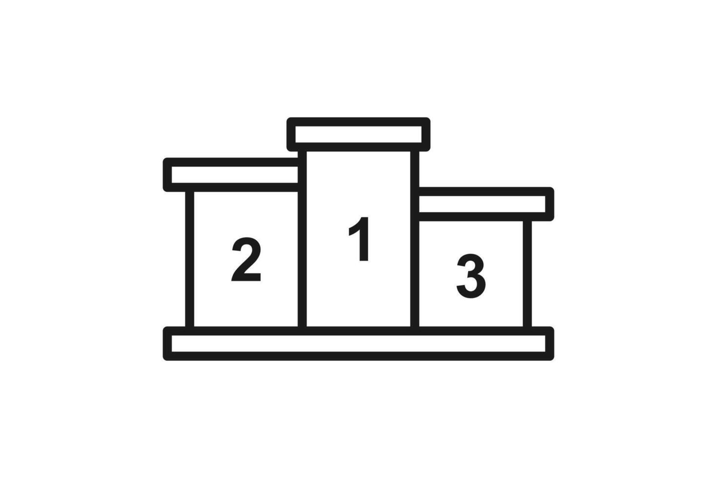 podium one two three winner icon outline vector