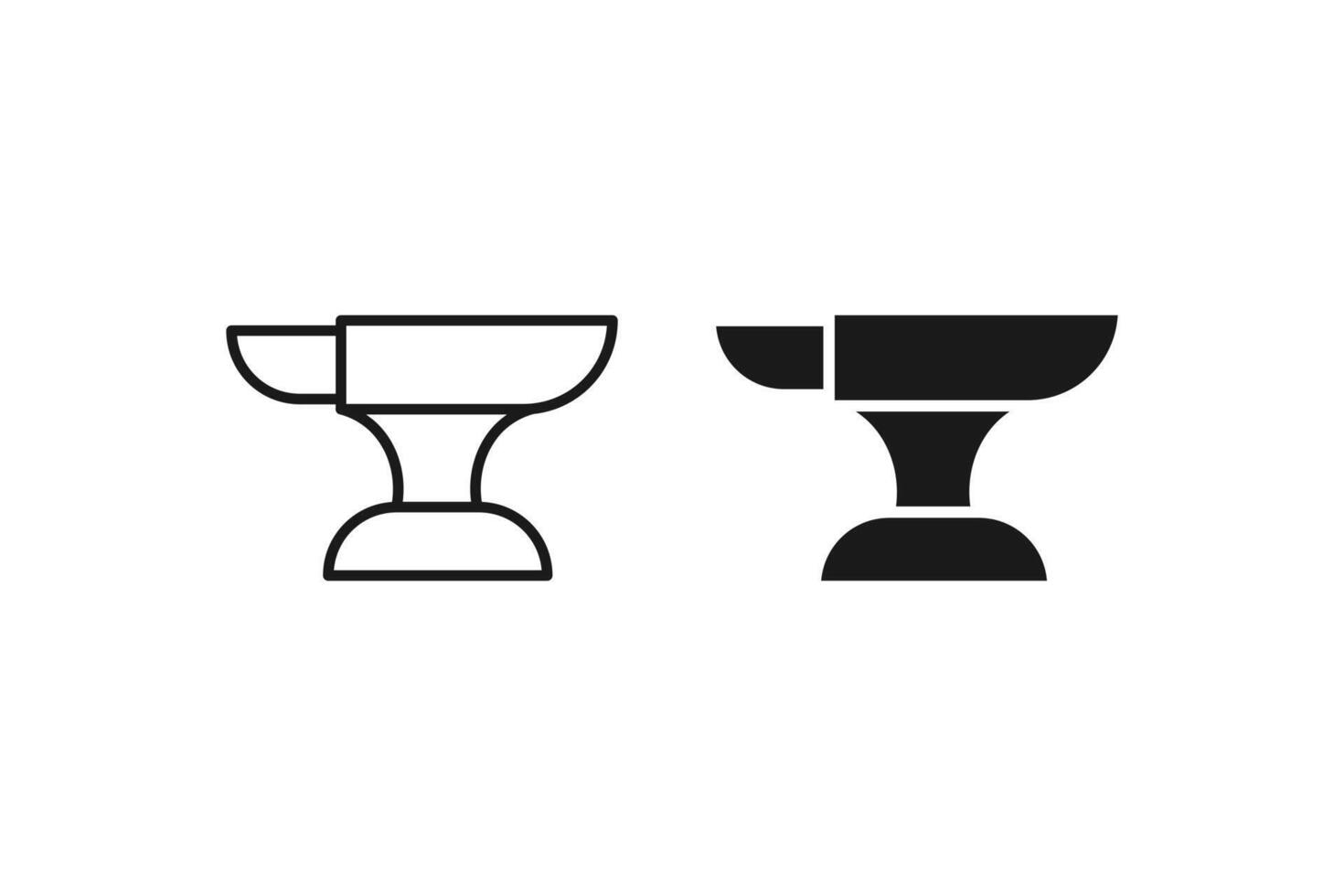 anvil for blacksmith icon and outline vector
