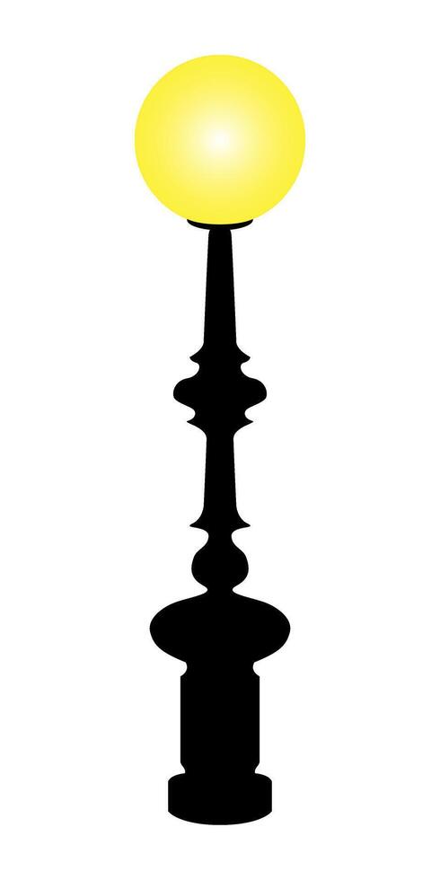 Silhouette of a floor lamp in a classic style in the shape of a street lamp vector