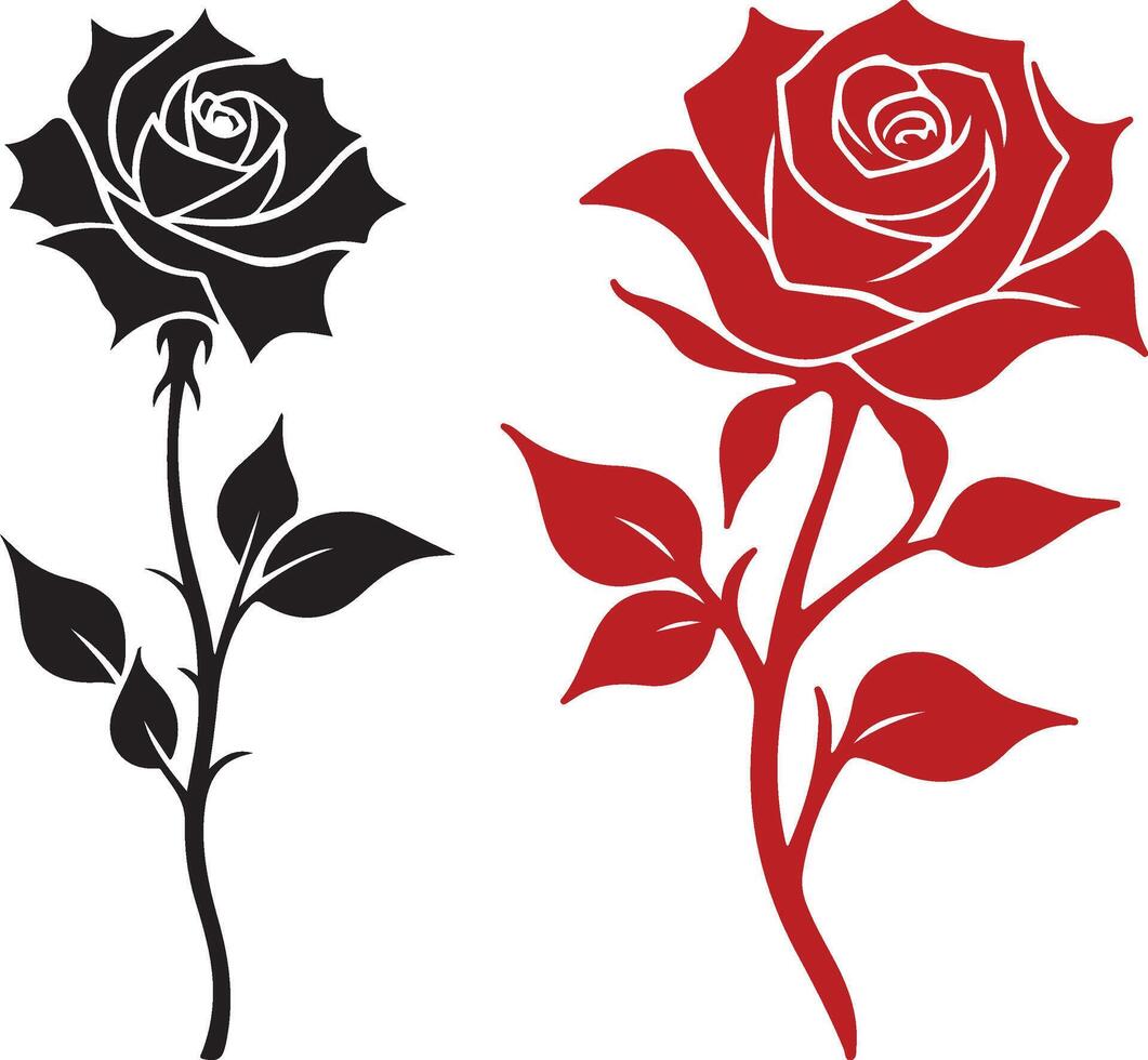 Timeless Rose The Elegance of Simplicity in Black and White vector
