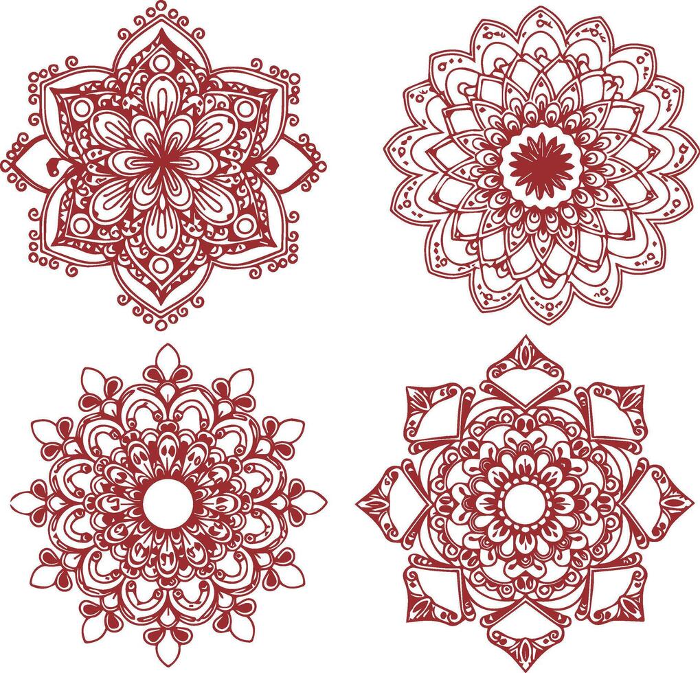 Editable Indian Rangoli Patterns vector