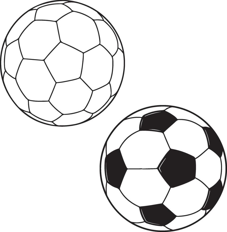 Minimalist Top-View Black and White Soccer Ball vector