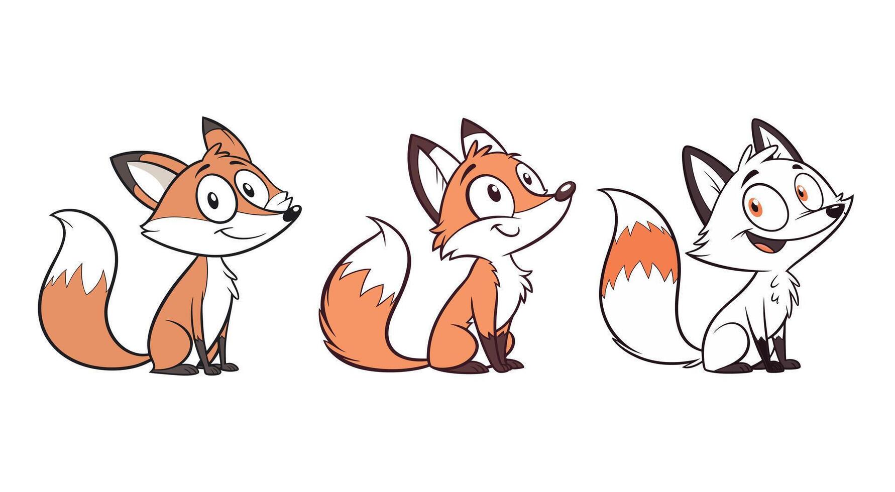 The cartoon world of cute little fox vector