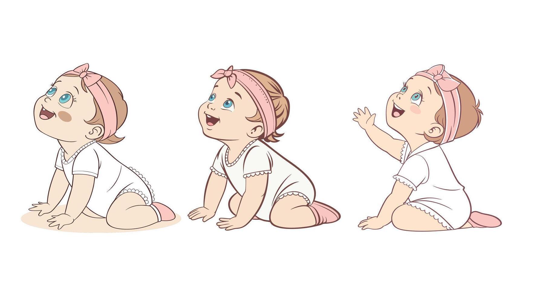 A image of a smiling baby vector
