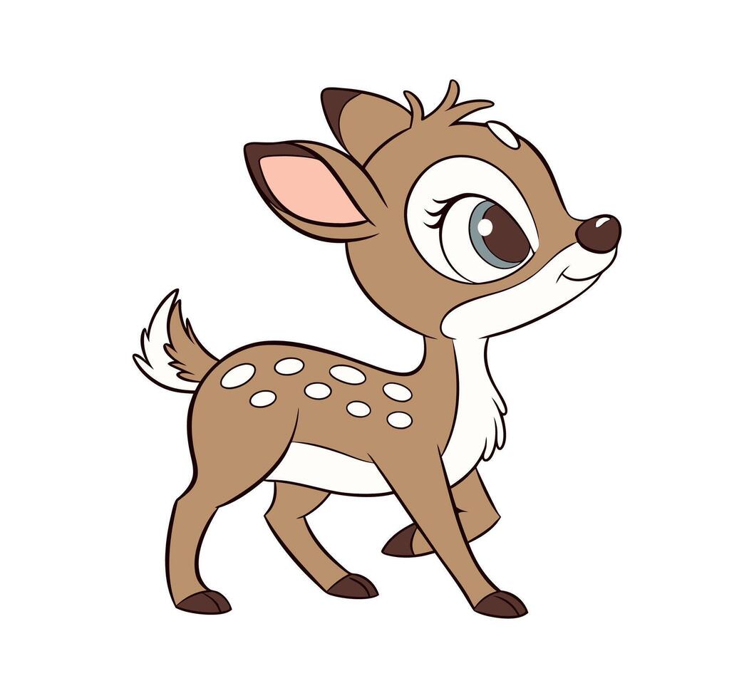 Baby deer colorful style vector
