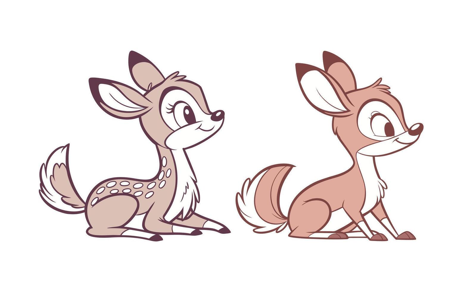 Adorable cartoon baby deer vector