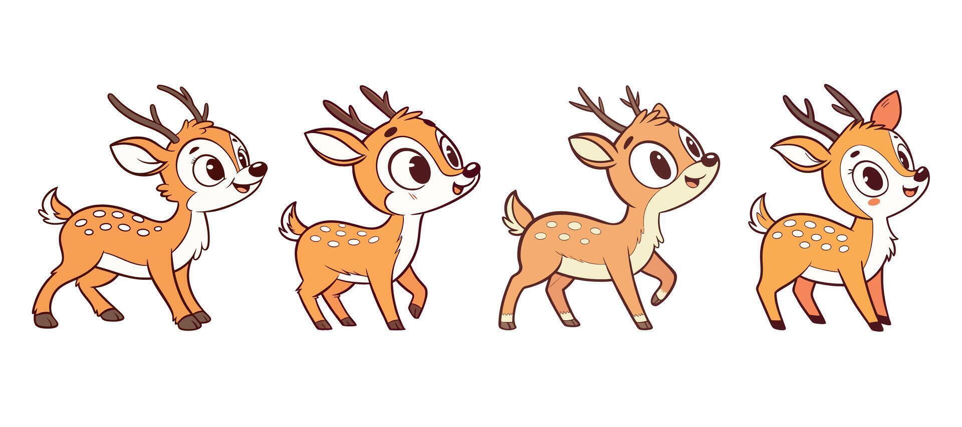 A cartoon deer with a white background vector
