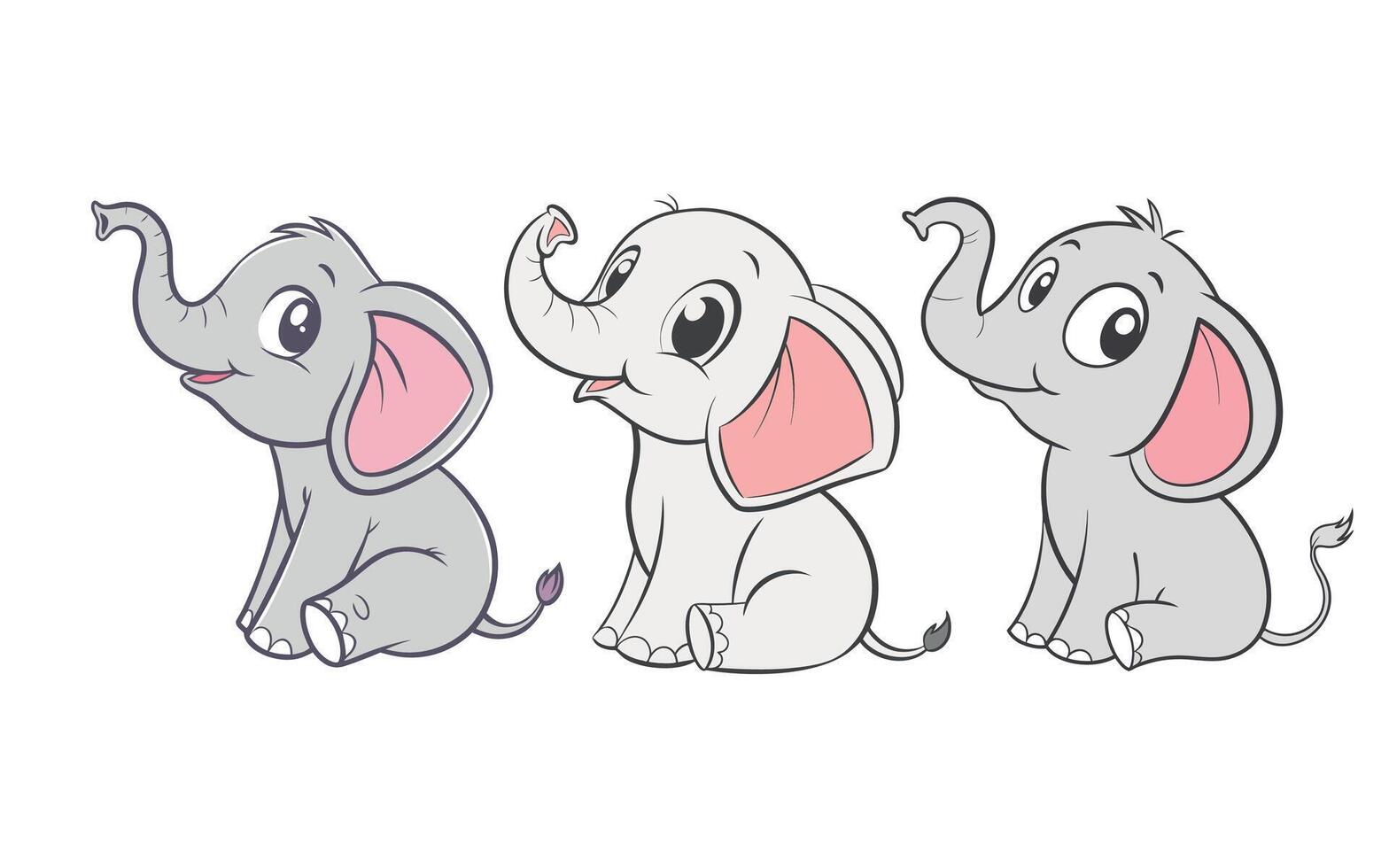 Cute elephant sit with good quality and good design vector