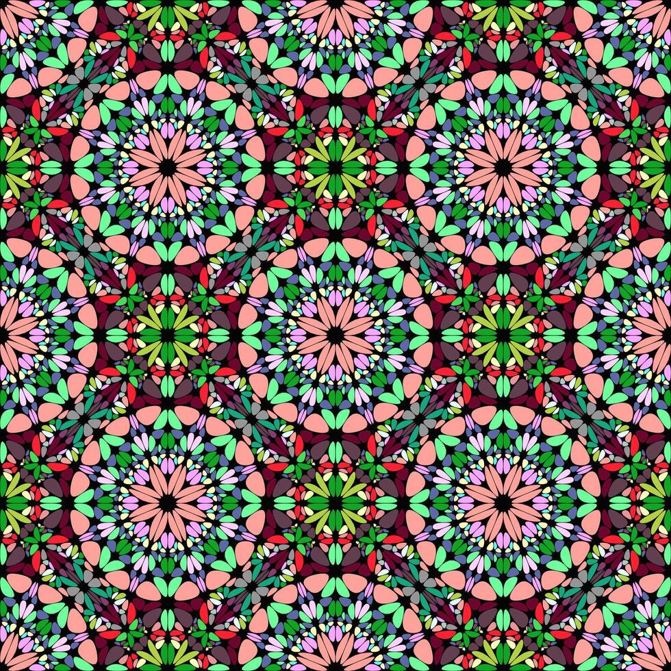 Seamless geometric floral pattern background - abstract design vector
