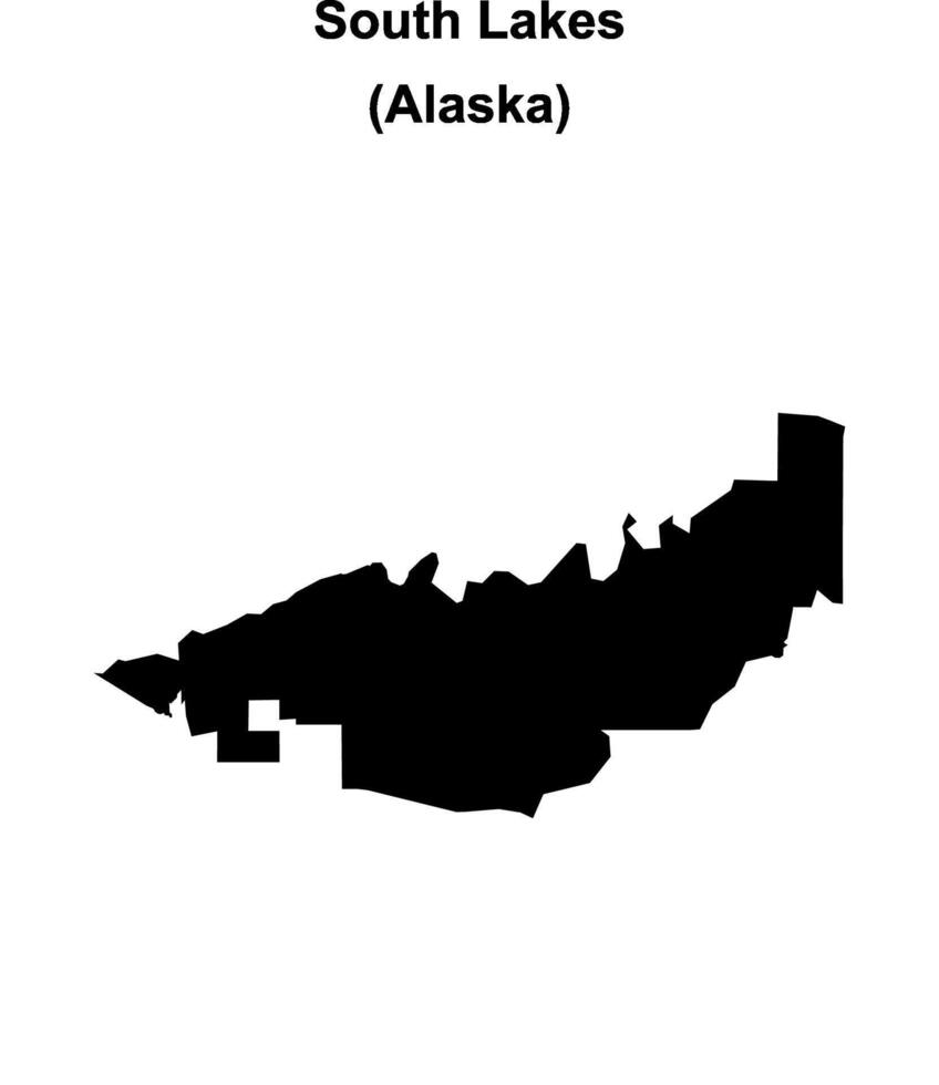 South Lakes, Alaska blank outline map vector