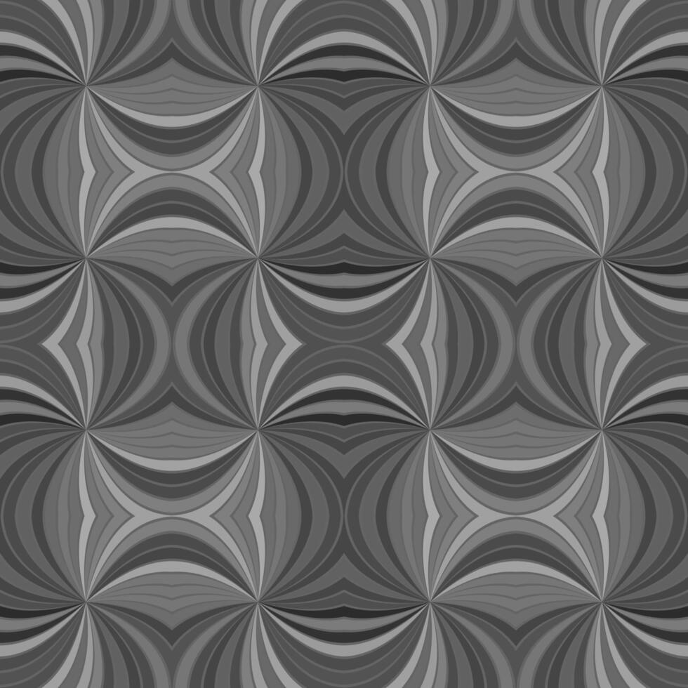 Grey seamless psychedelic abstract curved stripe pattern background - ray burst design vector