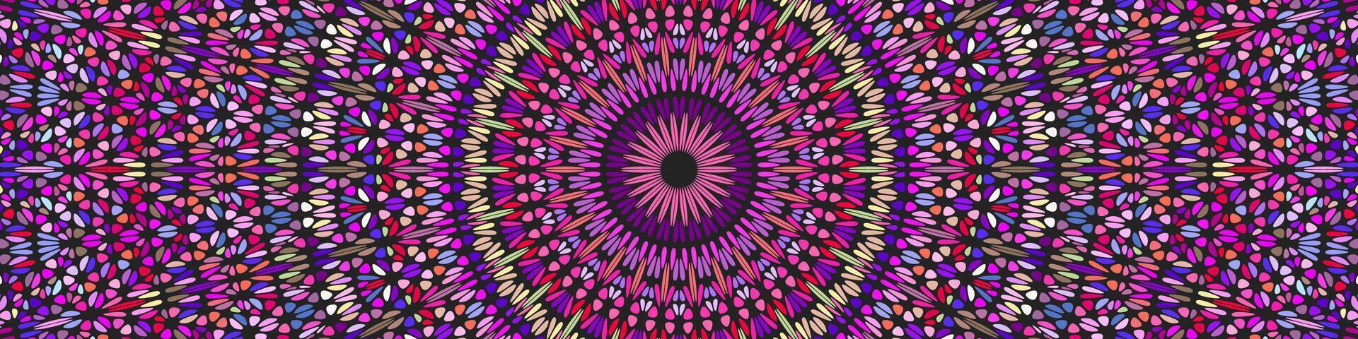 Geometrical colorful psychedelic floral ornament background design vector