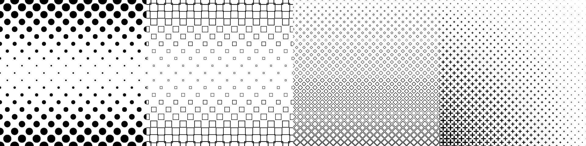 Monochrome geometric pattern design collection vector