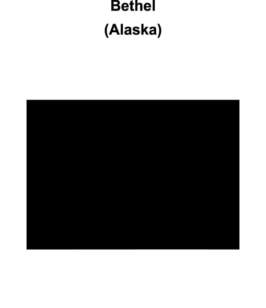 Bethel, Alaska blank outline map vector