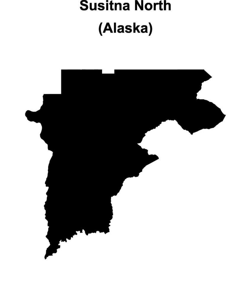 Susitna North, Alaska blank outline map vector