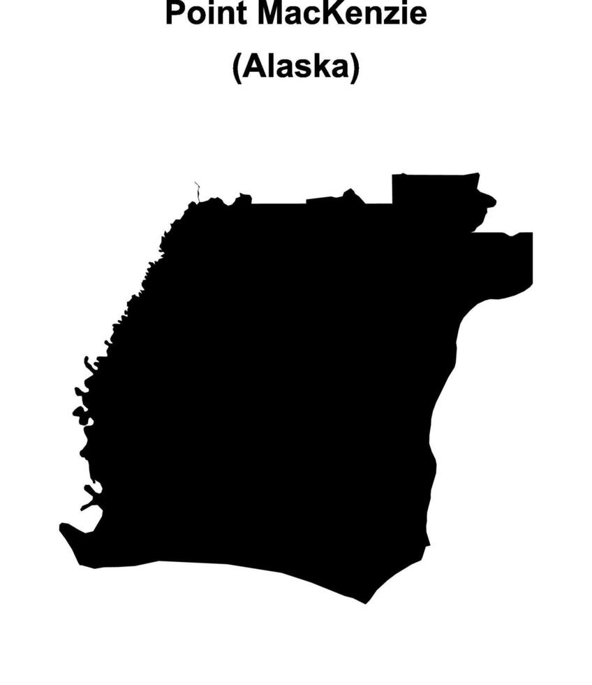 Point MacKenzie, Alaska blank outline map vector