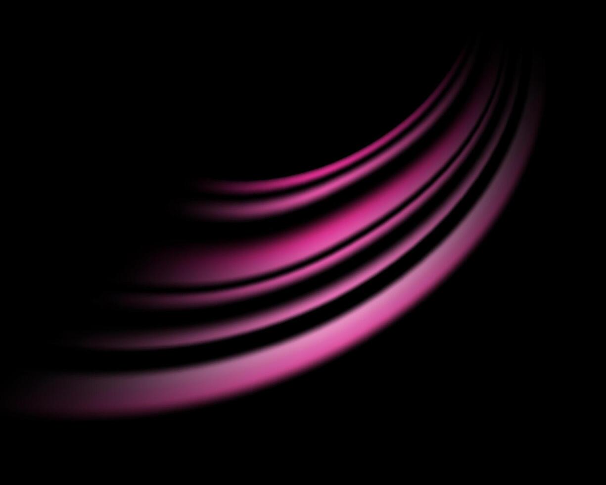 Glowing pink lines. Neon realistic energy speed. Abstract light effect on a dark background.. vector