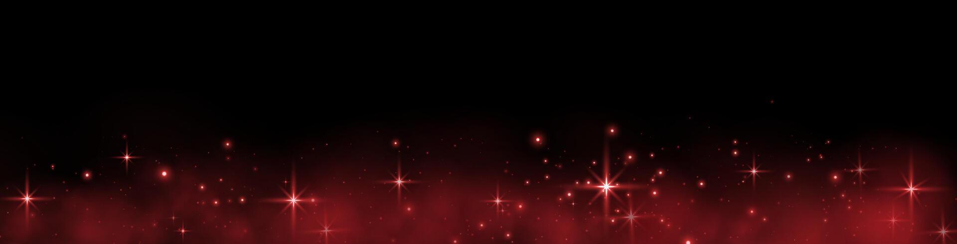 Red glittering dots, particles, stars magic sparks. Dust cloud flare light effect. Red luminous points with smoke. particles on dark background vector