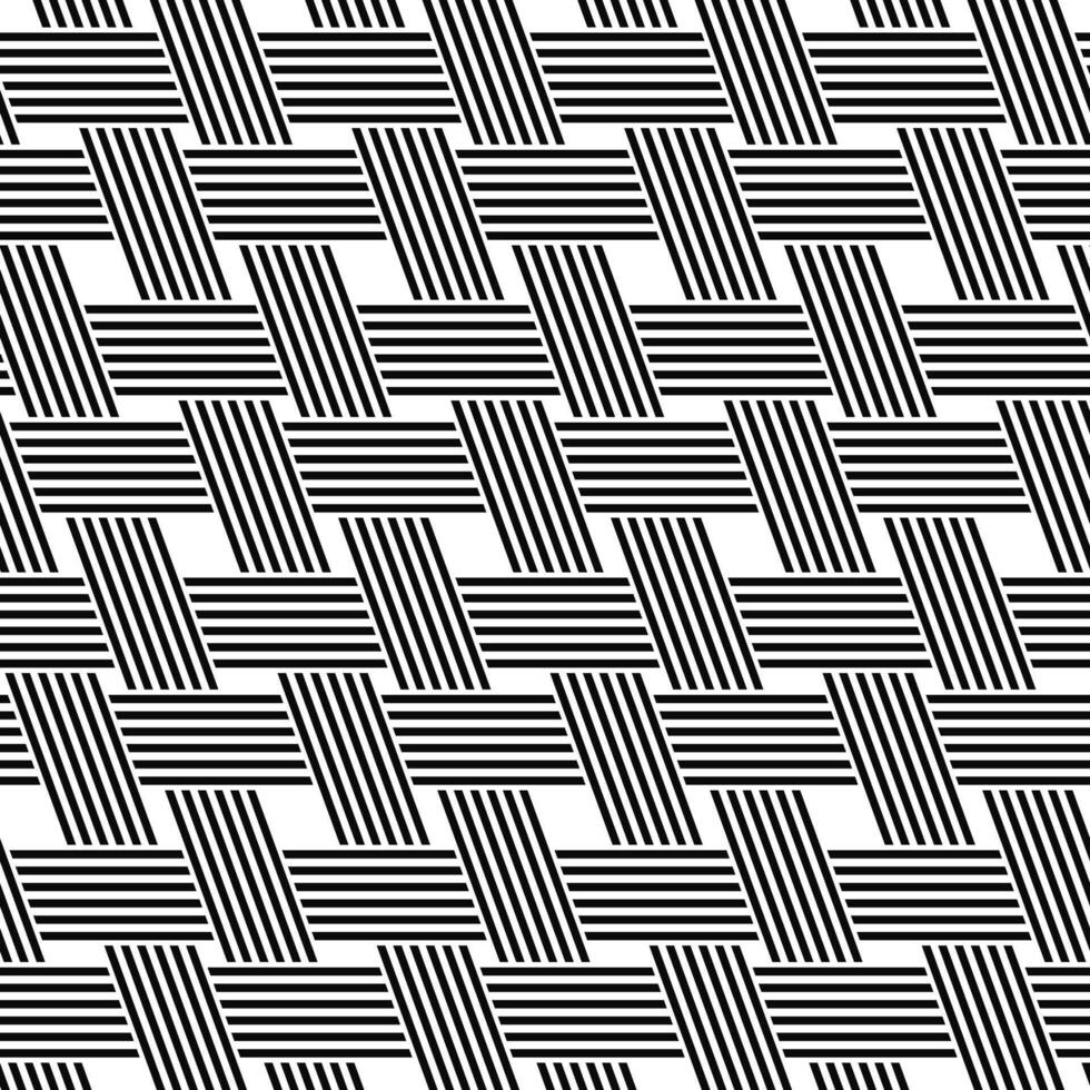 Seamless black and white diagonal weave pattern background vector