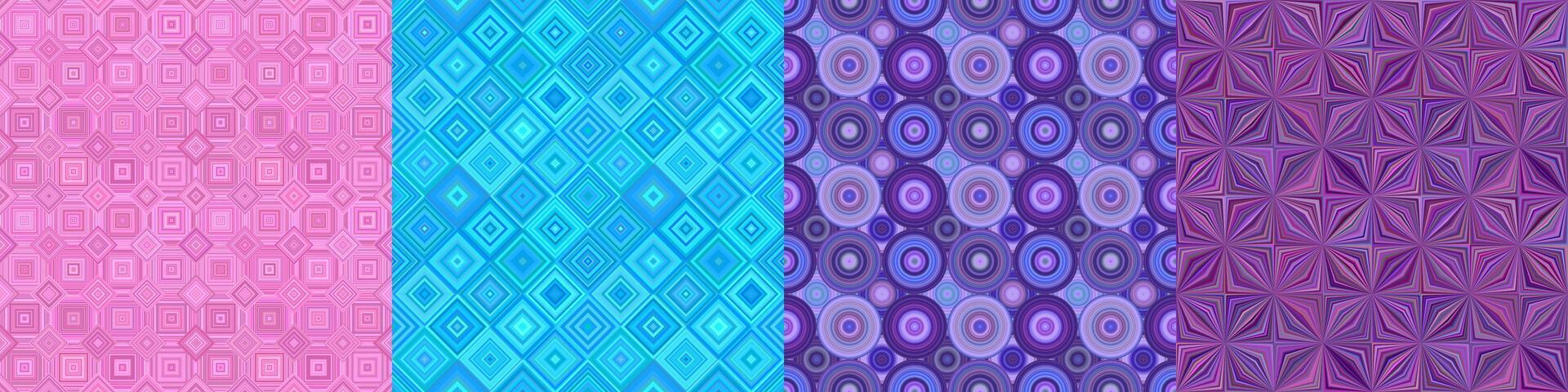 Seamless color geometrical pattern set vector
