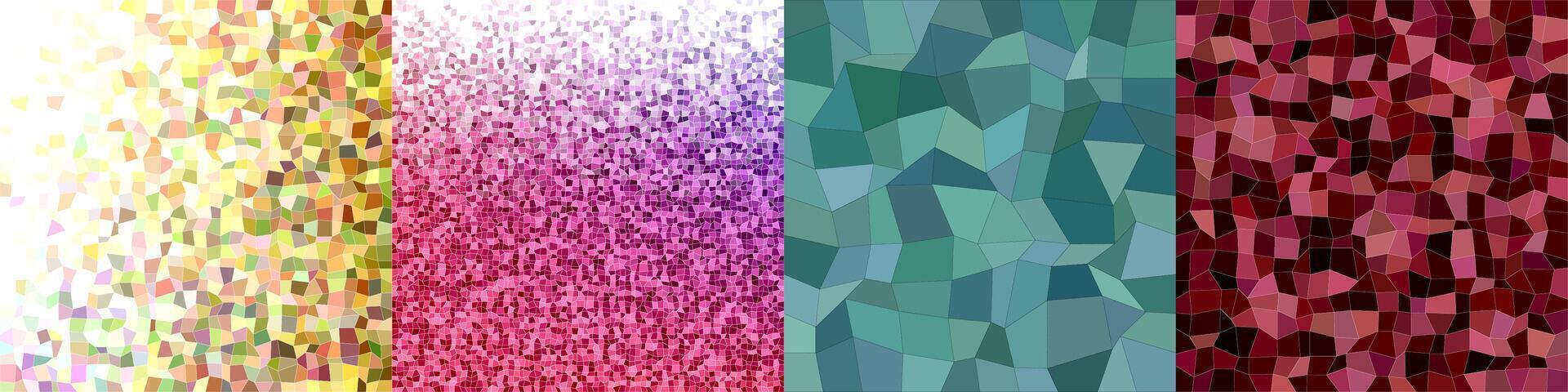 Rectangle polygon pattern background set vector