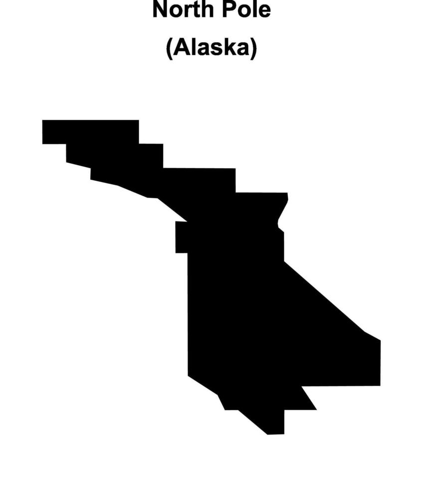 North Pole, Alaska blank outline map vector