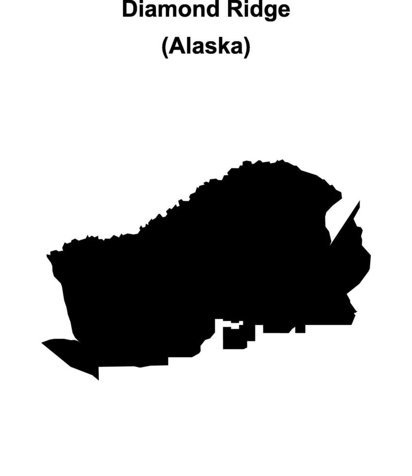 Diamond Ridge, Alaska blank outline map vector