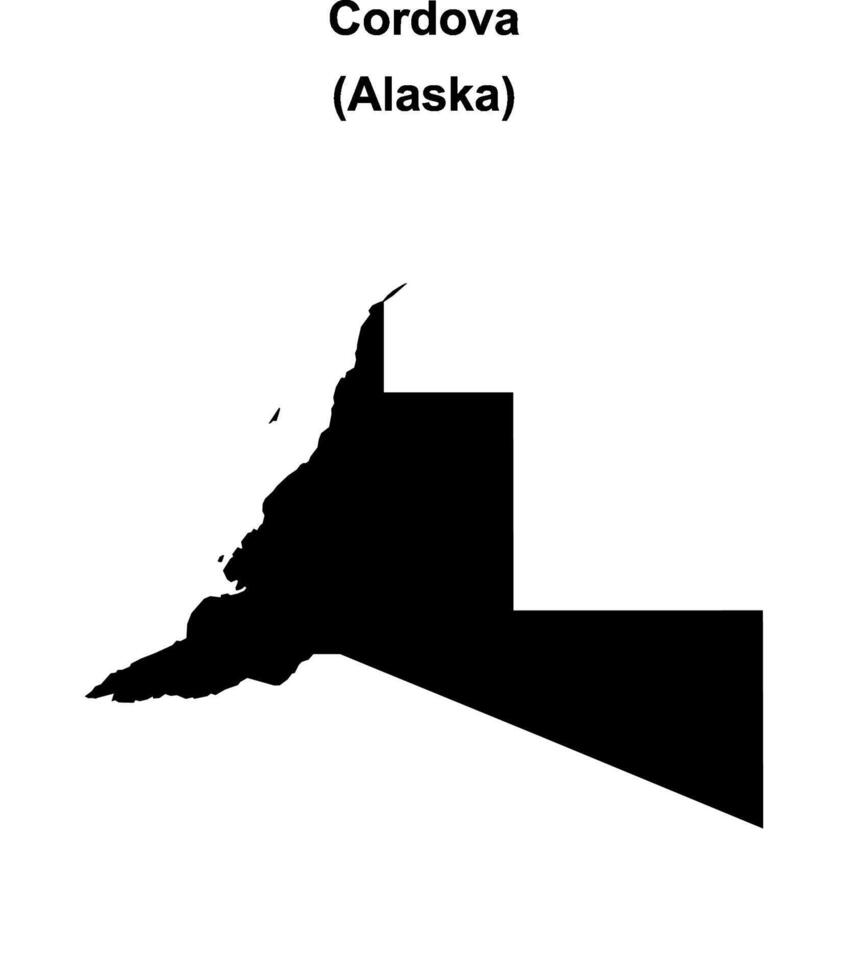 Cordova, Alaska blank outline map vector