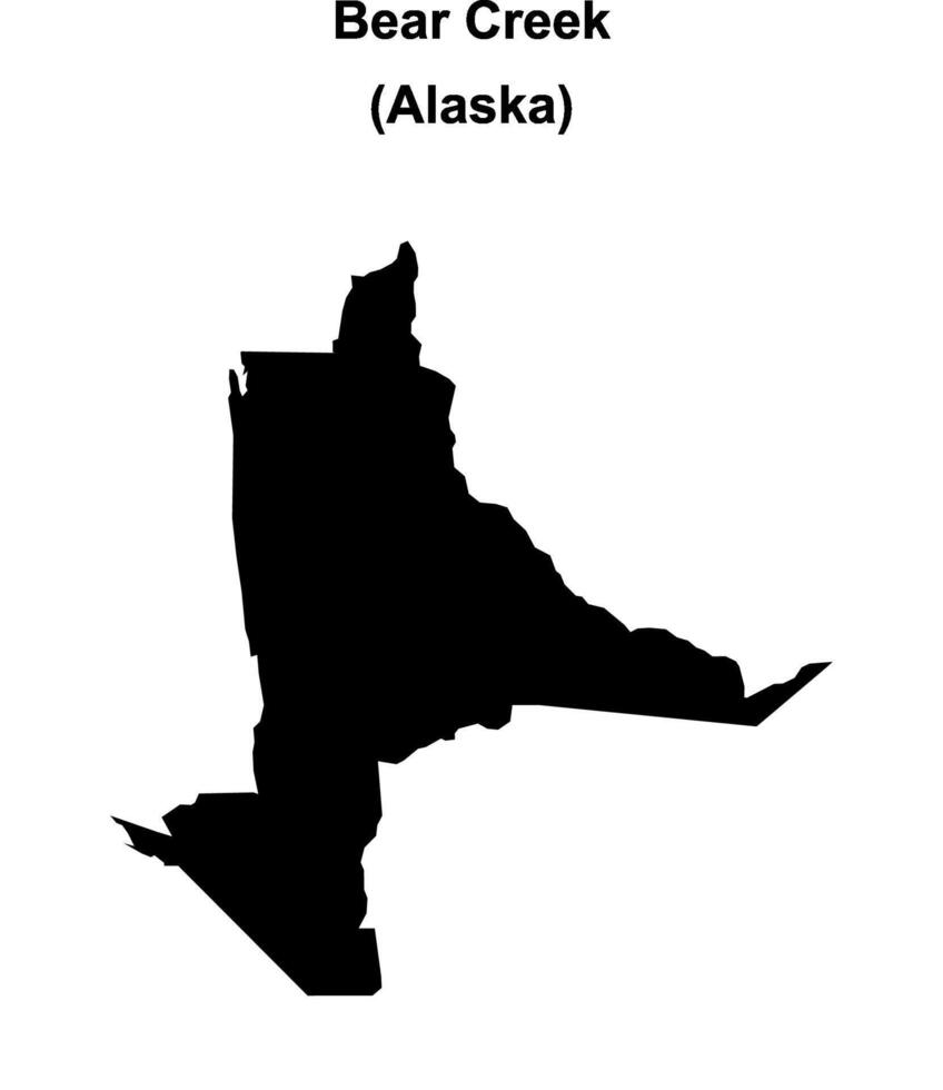 Bear Creek, Alaska blank outline map vector