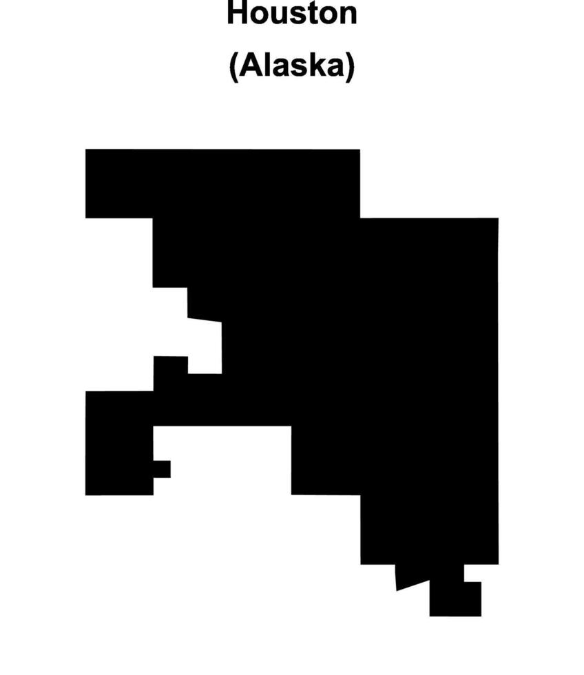 Houston, Alaska blank outline map vector