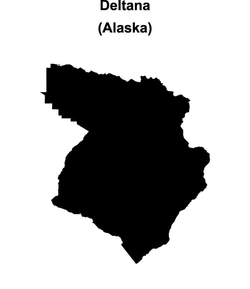 Deltana, Alaska blank outline map vector