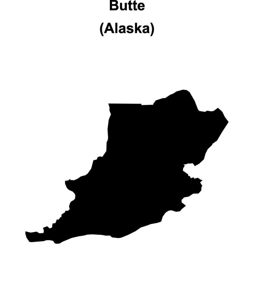 Butte, Alaska blank outline map vector