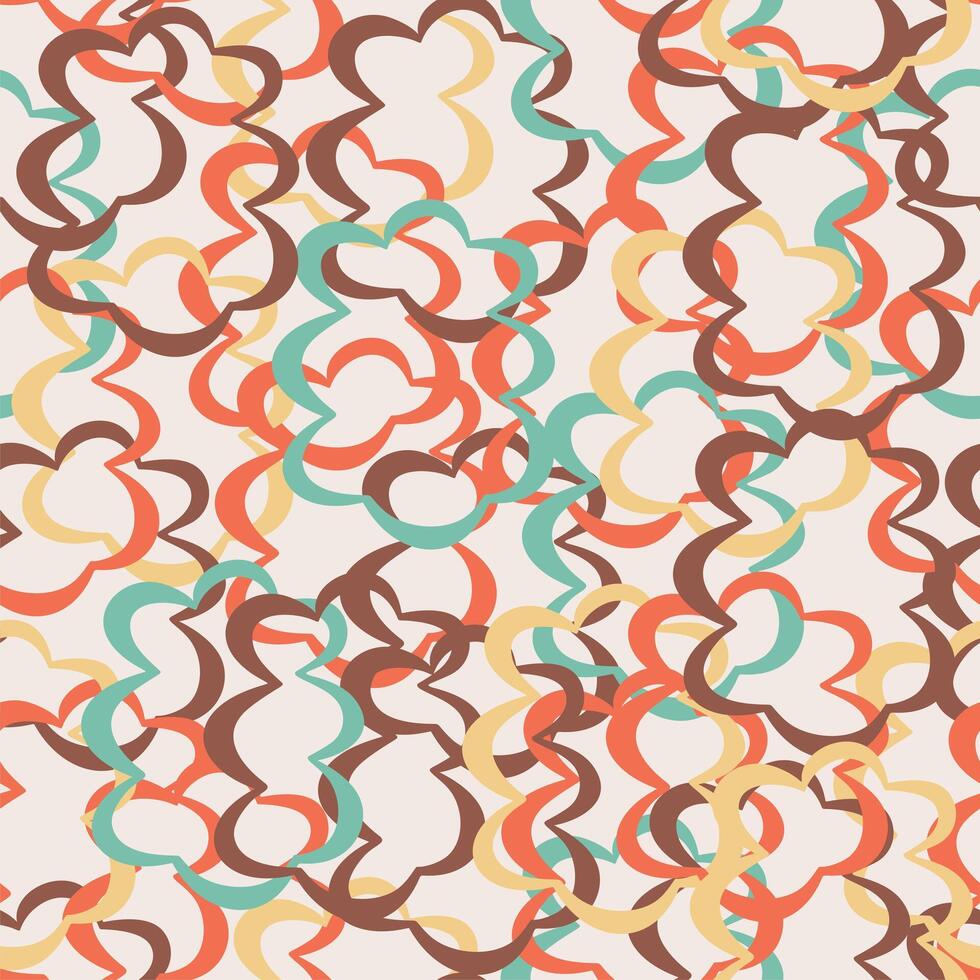 Abstract background seamless pattern with colorful waves and lines. vector