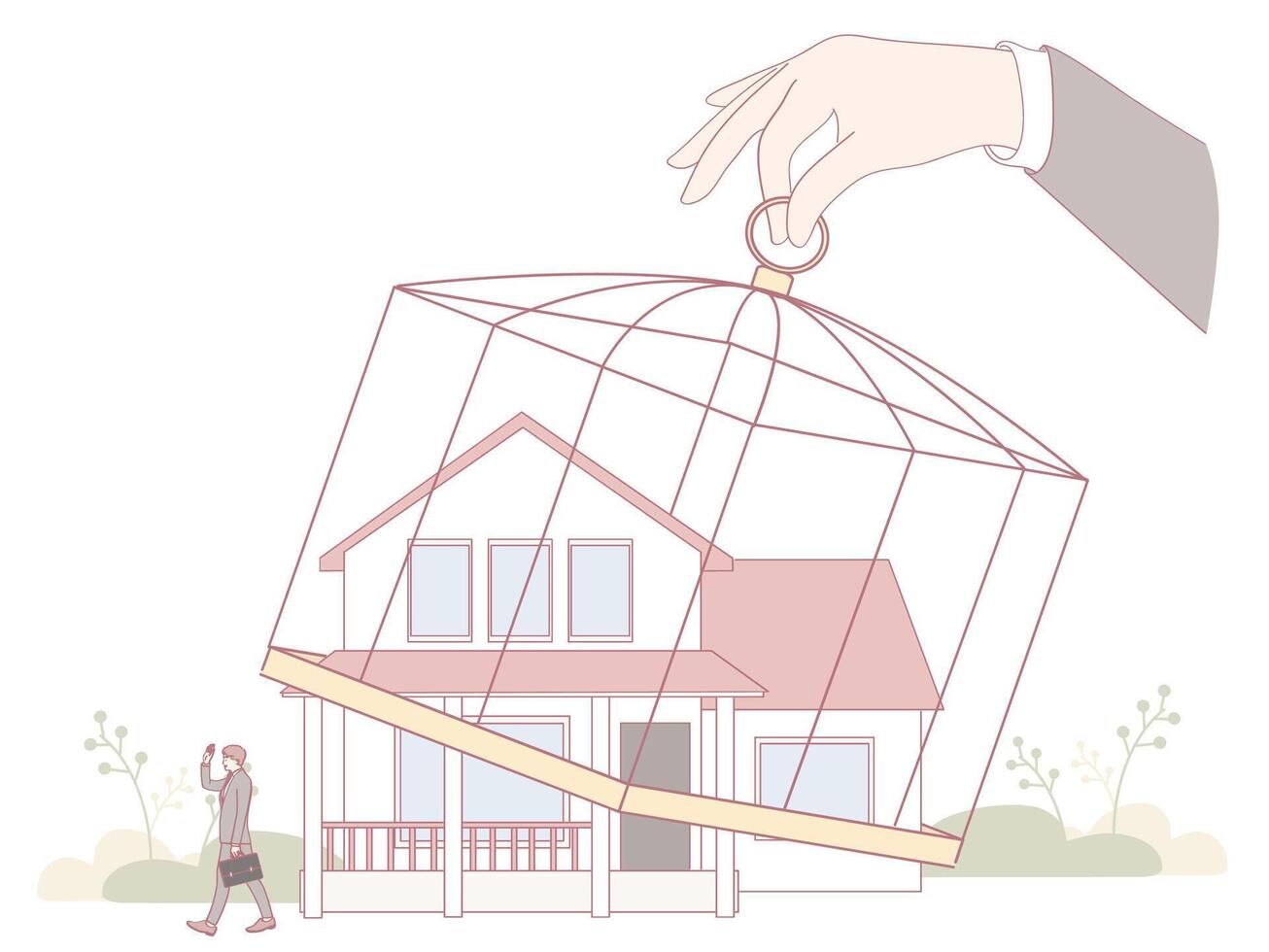 The Protected Home Concept emphasizes the importance of safety and security visualization vector