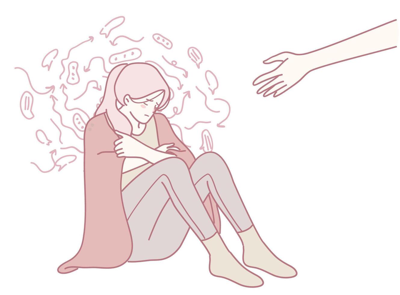 Emotional support and deeper understanding in mental health matters for everyone involved vector