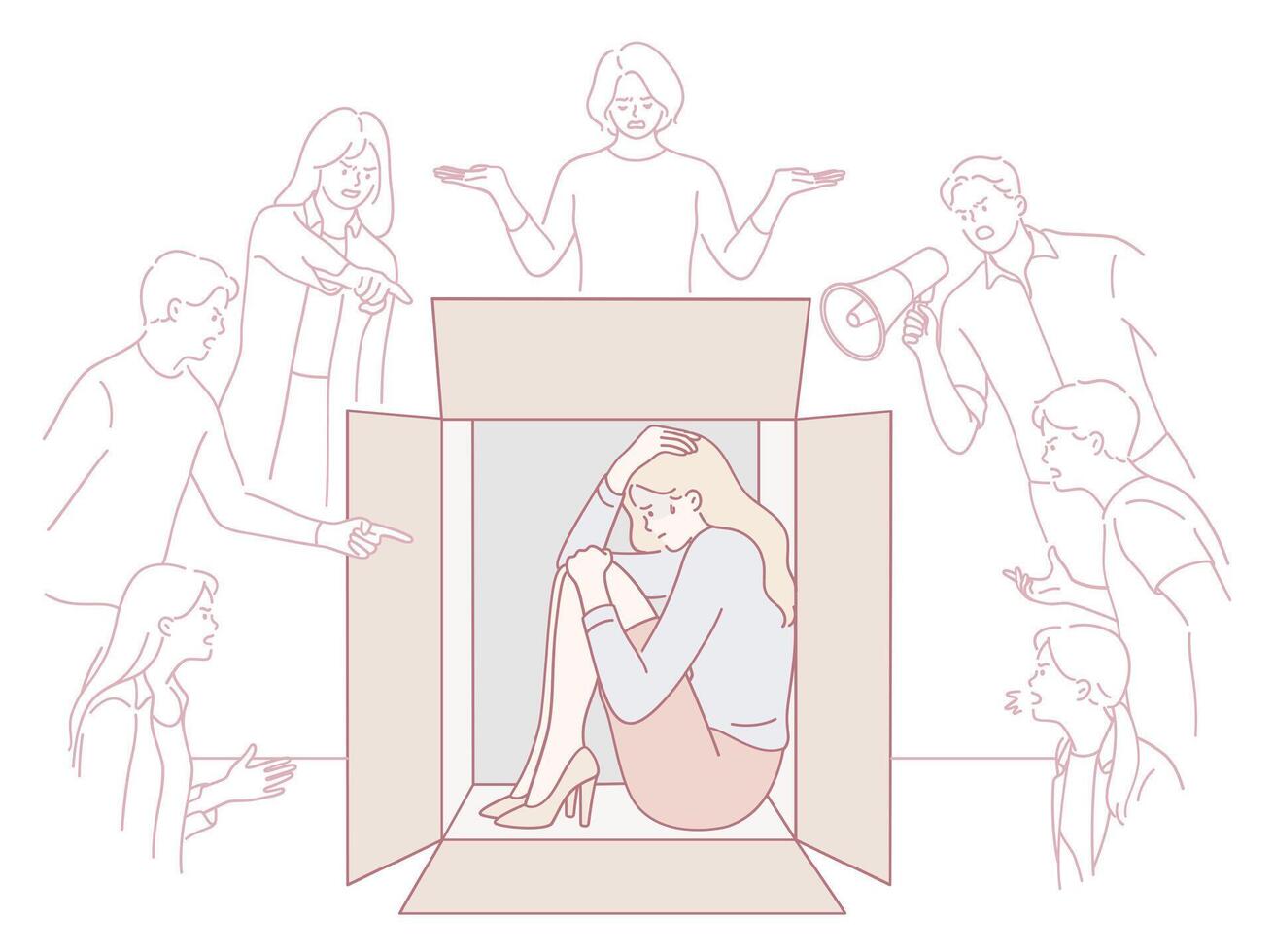 Dealing with Isolation and Anxiety in the Unfavorable Face of Judgment by Others vector