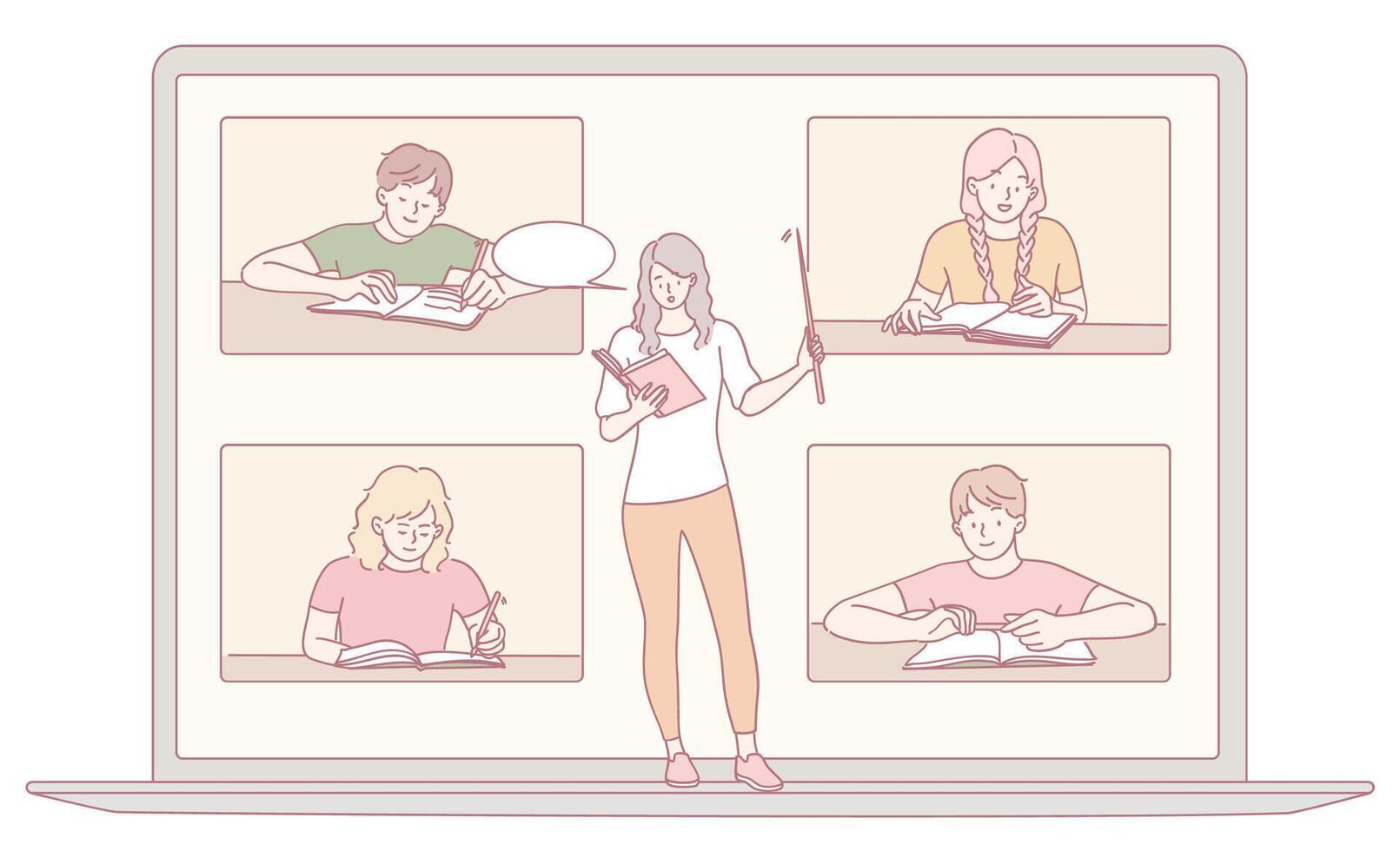 Experience an Engaging and Interactive Online Learning Environment via Virtual Classrooms vector