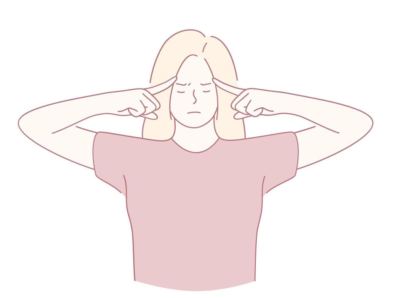 This illustration shows a mindfulness gesture aimed at effectively relieving stress and anxiety vector