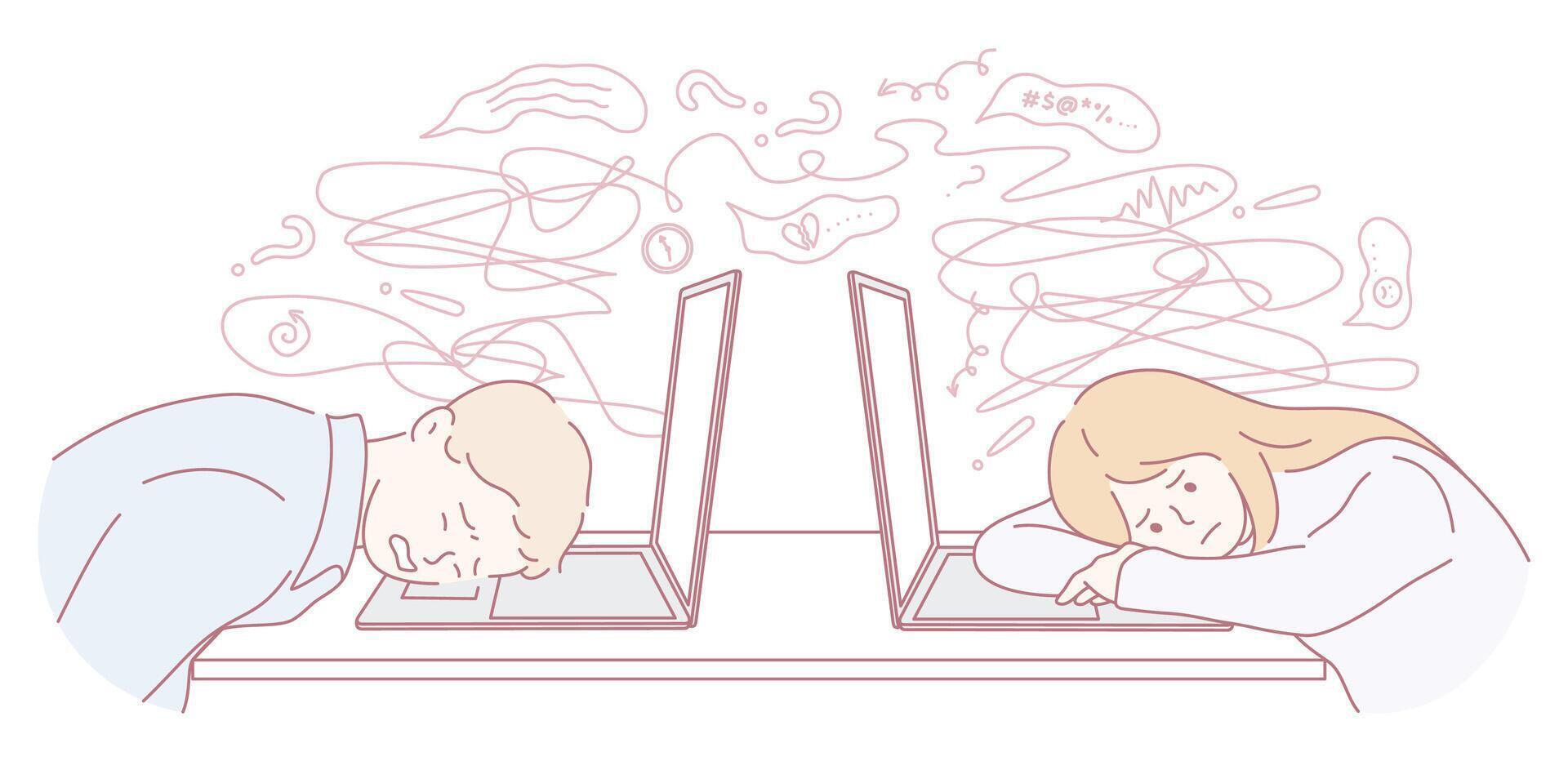 Understanding Exhaustion and Overload in the Context of Our Modern Digital Age and Environment vector