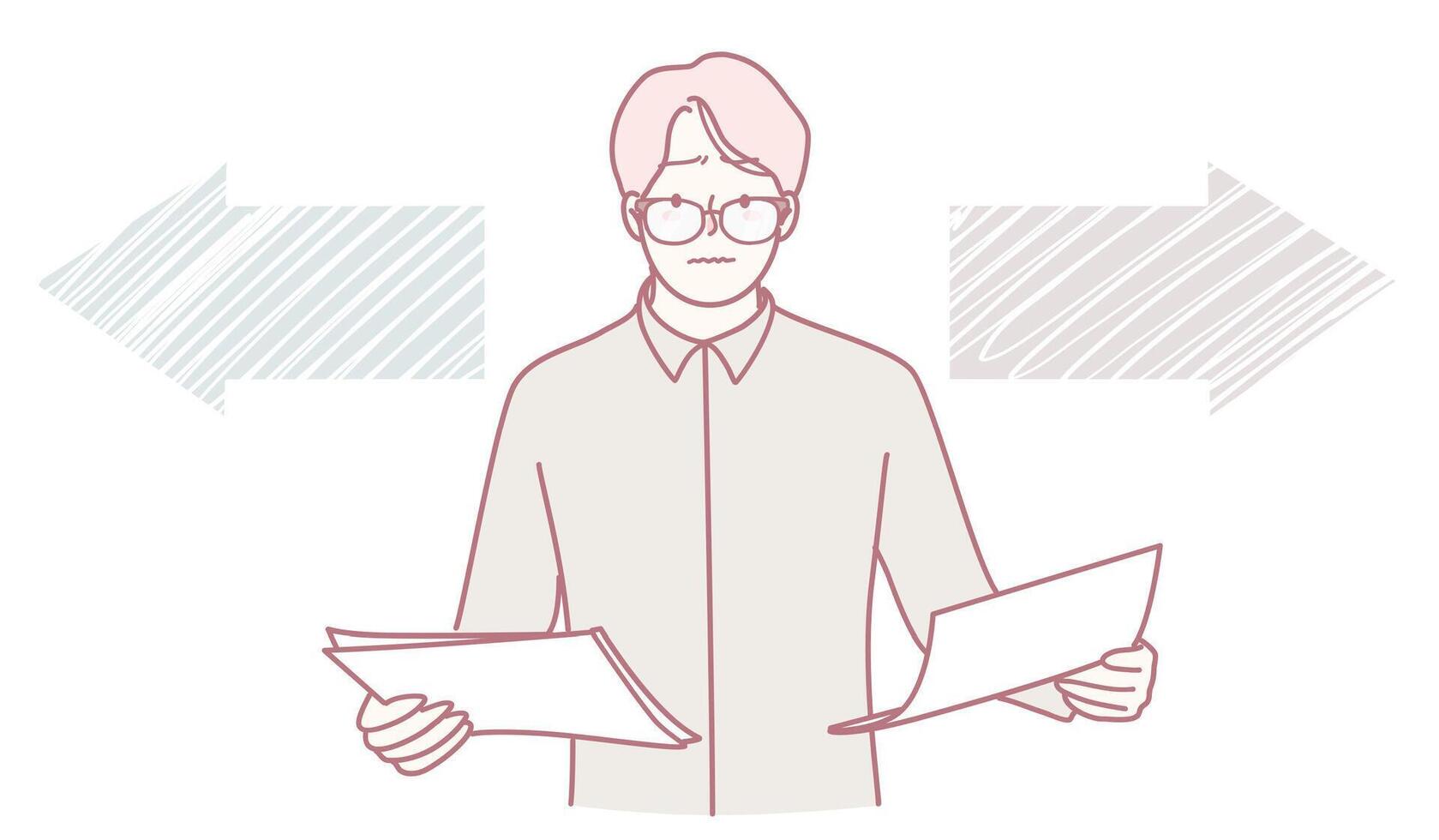 Illustration of the Process Involved in Decision Making for Various Scenarios and Outcomes vector