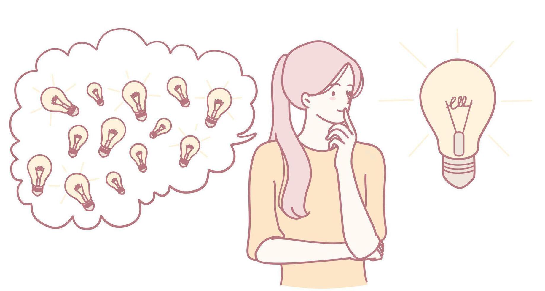 A concept emphasizing creative idea generation, symbolized by an inspiration lightbulb vector