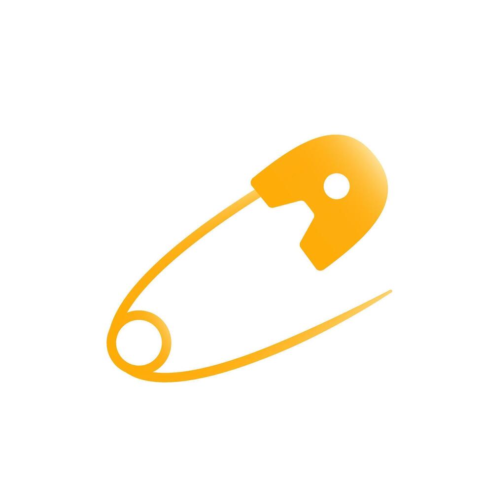 Safe and reliable safety pin. Sewing accessories. illustration. vector