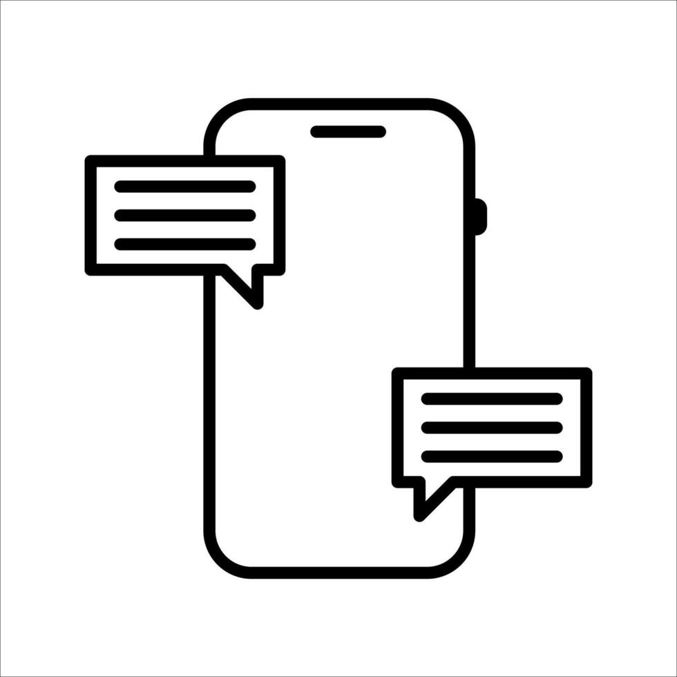phone chatting sms messages Icon. Symbol isolated white background. illustration. color editable. vector