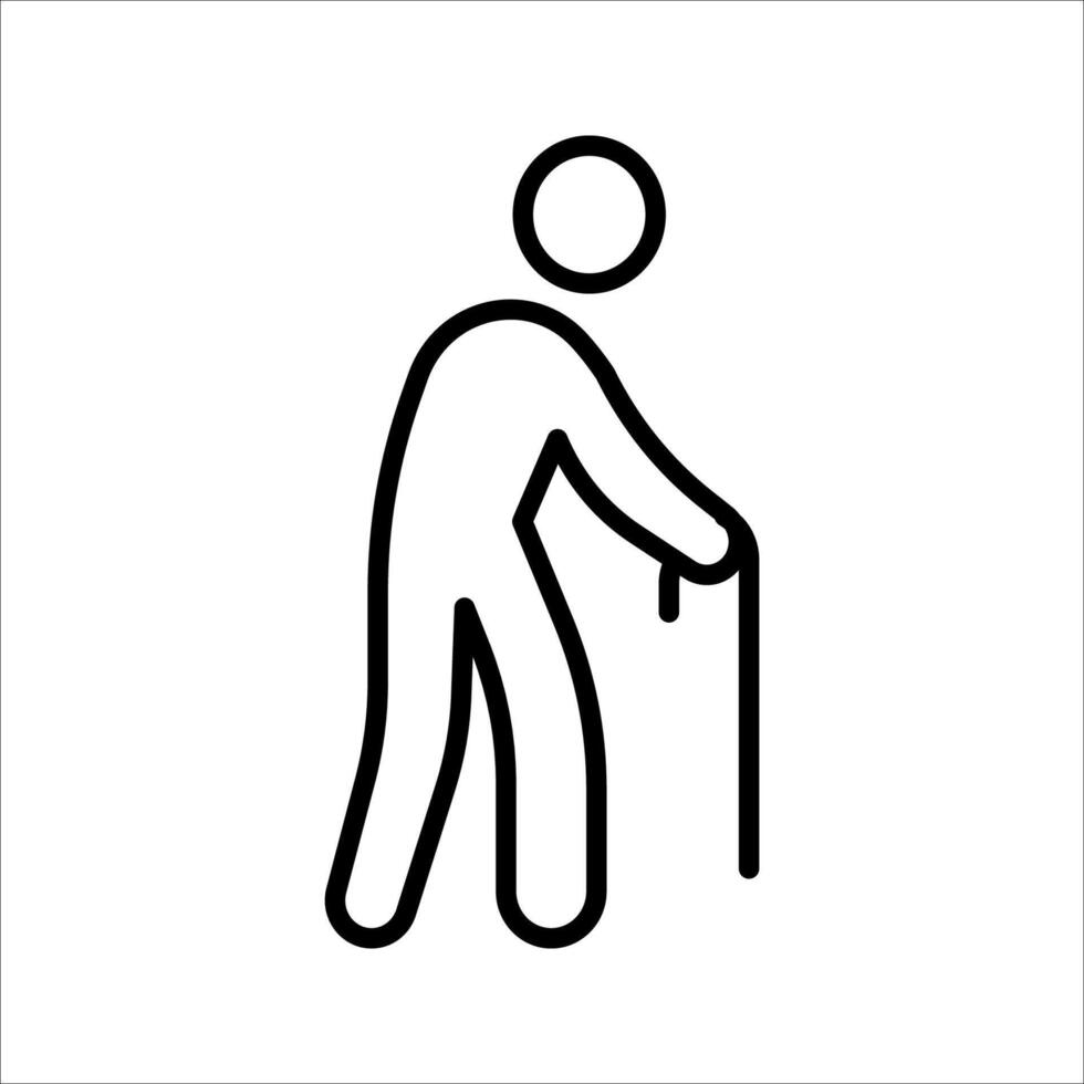 old man Icon. Symbol isolated white background. illustration. color editable. vector
