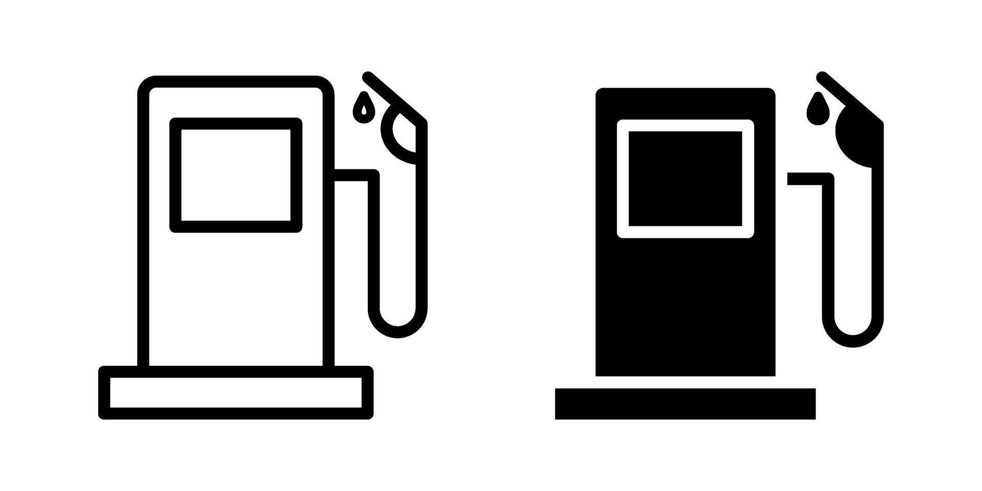 Fuel pump Icon set. Symbol isolated white background. illustration. color editable. vector